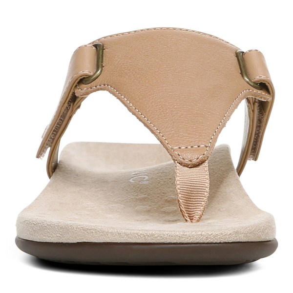 Vionic Sandals Ireland - Wanda T-Strap Sandal Khaki - Womens Shoes Clearance | RSBLF-6357